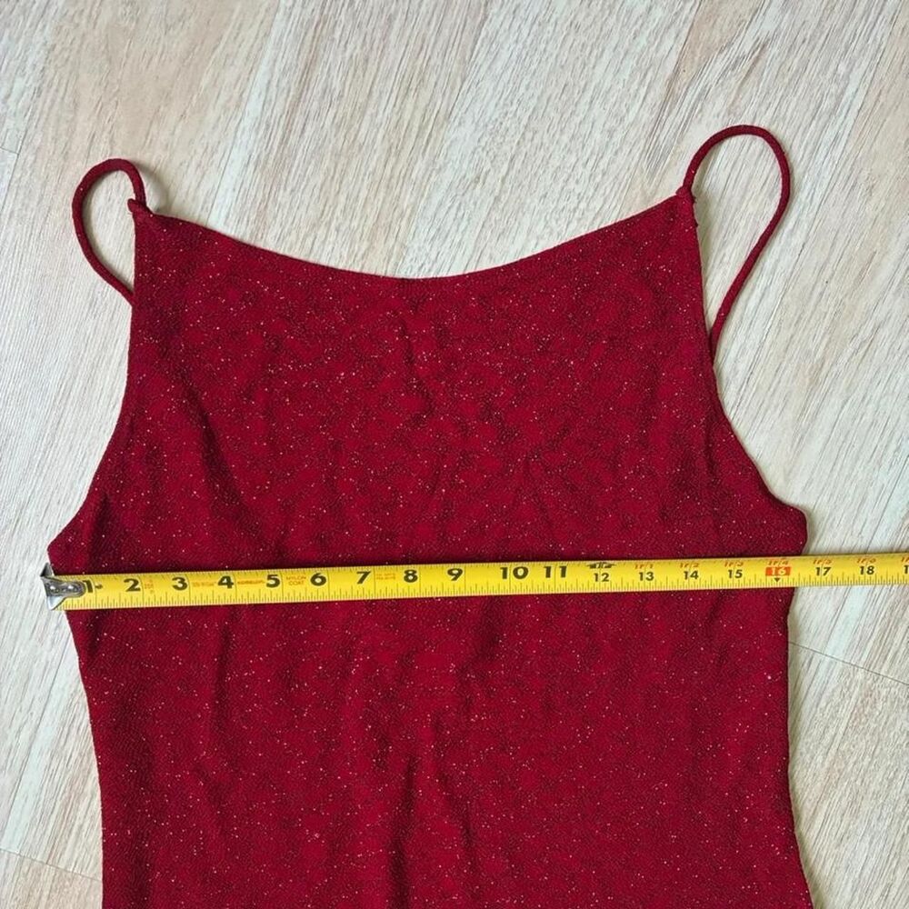 American-vintage Women's Red and Burgundy Dress - Picture 5 of 8